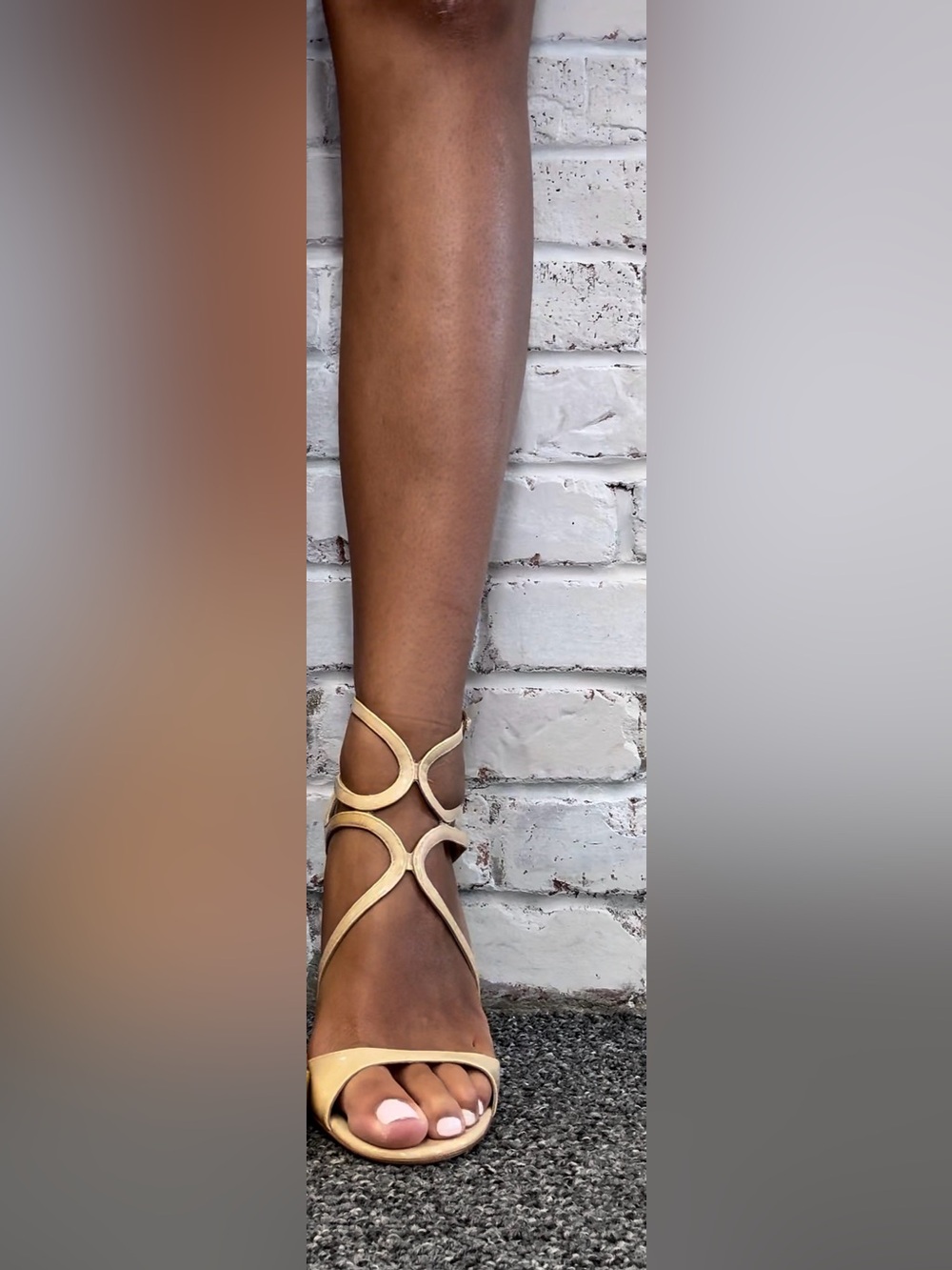 Jimmy Choo Lang Strappy Sandal Heel Patent